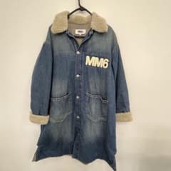 HK】MM6 デニムコート ボア襟 ロング丈 - メルカリ