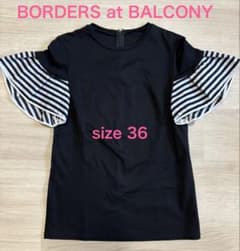 BORDERS at BALCONY ボーダーズ ラッフルスリーブTシャツ 黒 - メルカリ