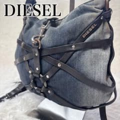 00s Y2K DIESEL ディーゼル メタルロゴ ボンテージ デニム バッグのサムネイル