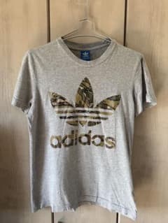 adidas アディダス オリジナルス Tシャツ グレー カモフラロゴ