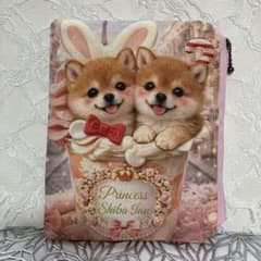 ハンドメイドꕤ フラットポーチꕤ柴犬 - メルカリ