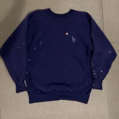 チャンピオン リバースウィーブ 90s 刺繍タグ ペンキ パープル - メルカリ