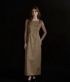 LE'RURE Shoulder ribbon jacquard dress - メルカリ