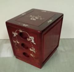 【未使用展示品】螺鈿細工 葡萄文様 木製 3段 ミニチェスト【説明文必読】 未使用展示品】螺鈿細工 葡萄文様 木製 3段 ミニチェスト【説明文必読