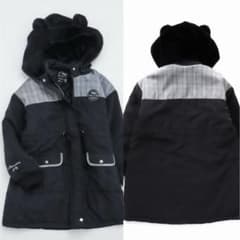 お値下げ中　今季　新品⭐︎ALGY モッズコート　くま耳フード　M150-160のサムネイル