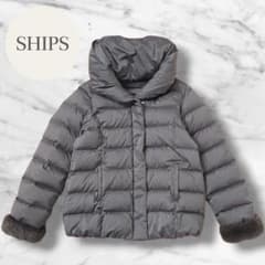美品》SHIPS シップス 河田フェザー ダウンコート ジャケット アウター 
