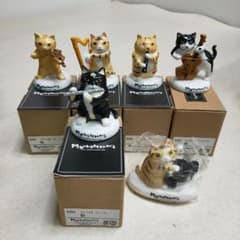 Manhattaner's マンハッタナーズ 猫の音楽隊 陶器 置物 6点セット