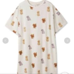 ジェラートピケ　トイプードル　柄　ワンピース　Tシャツ　ルームウェアのサムネイル