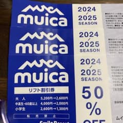 ケン様専用ムイカスノーリゾートリフト割引券　3枚のサムネイル