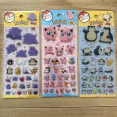 韓国限定】ポケモン 5サイズステッカー ぷっくりシール 3枚セット