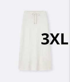 GU ワッフルマキシスカート 3XL｜秋冬 大きいサイズ ロングスカート 3L