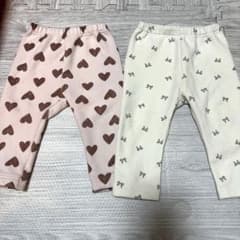 Thumbnail of ユニクロ 裏起毛ハートとリボン柄パンツ 80cm