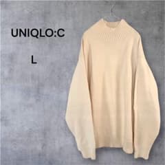 美品 UNIQLO:C ローゲージハイネックセーター Lサイズ オフホワイトのサムネイル