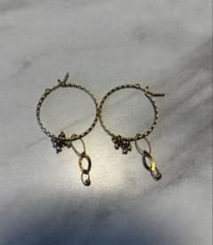 agete K10フープピアス チャーム付きのサムネイル