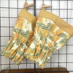 ミモザ 花柄 フラワー柄 北欧 アームカバー 腕抜き 水仕事 ハンドメイド