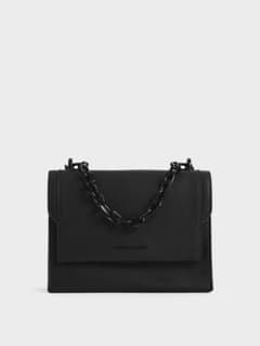 CHARLES & KEITH ショルダーバッグ　ブラック　美品のサムネイル