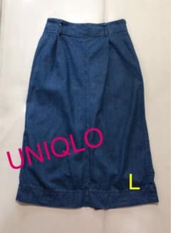 UNIQLO ユニクロ  デニム風　ロングスカート　Lのサムネイル
