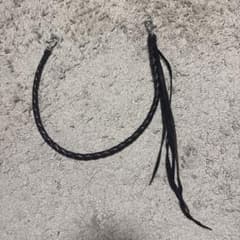 SAAD 黒のレザー編み込みウォレットロープのサムネイル