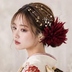 深紅ダリア 髪飾り 成人式 振袖 袴 ヘアアクセサリーのサムネイル