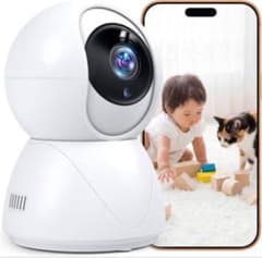 見守りカメラ【2026改良型】ペットカメラ iphone対応 300万画素のサムネイル