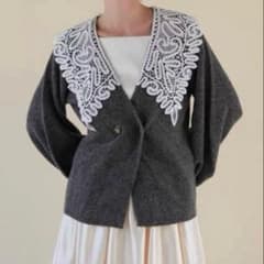 Acka lace collar knit cardiganのサムネイル
