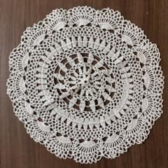 ハンドメイド ホワイト レース編み ドイリー 円形 - メルカリ