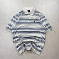 00s NIKE ボーダーポロシャツ 白 紫 archive y2k tech - メルカリ