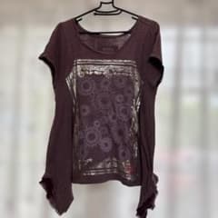 MARITHE FRANCOIS GIRBAUD パープル 半袖AラインTシャツのサムネイル