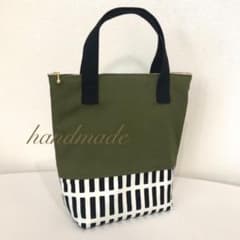 カーキ保冷バッグ★ランチトートバッグのサムネイル