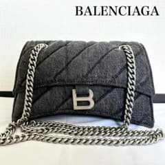 ■美品■BALENCIAGA ショルダーバッグ　ダウンタウン　クラッシュ　デニム □美品□BALENCIAGA ショルダーバッグ ダウンタウン クラッシュ デニム