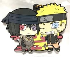 NARUTO 나루토 사스케 (치미 캐릭터) 고무 키 체인 Loppi 한정