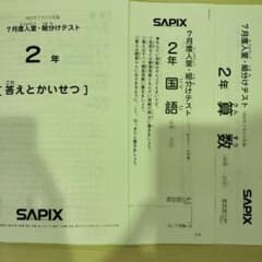 SAPIX小学２年生　算数 国語　年間フルセット 年間テスト付き SAPIX 2年生 7月度入室・組分けテスト 国語・算数 - メルカリ