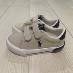 POLO RALPHLAURENキッズスニーカー ベージュ15.5cm