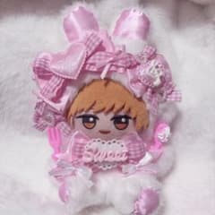 おすわりぬい服 12-14cm うさぎ ピンク×白 量産型 ゆめかわ 着ぐるみ