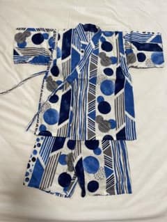 キッズ 甚平 上下セット ブルー系のサムネイル