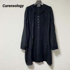 Curensology セーラーカラー 刺繍チュニックブラウス ブラック 美品 Curensology セーラーカラー 刺繍チュニックブラウス ブラック 美品