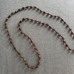 ロングネックレス ビーズ ウッド調のサムネイル