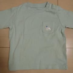 ユニクロ　ベビー用 長袖Tシャツ パステルグリーンのサムネイル