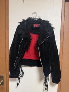 TRIPP NYC ファー付き ベロア ライダースジャケット TRIPP NYC ファー付き ベロア ライダースジャケット - メルカリ