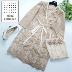 美品 ミナペルホネン 刺繍 レース odyssey ワンピース コットン