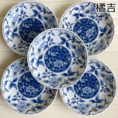 『今日からうー特価』　たち吉　青嵐　『花型』　銘々皿　5枚 今日からうー特価』 たち吉 青嵐 『花型』 銘々皿 5枚 今日からうー