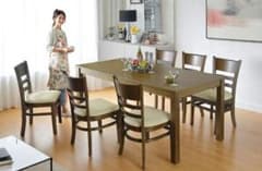 CGF DS DC 6人掛け用ダイニングセット テーブル＋チェア6脚 ブラウン