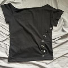 ブラック Tシャツ y2k 韓国 グランジ 60%のサムネイル