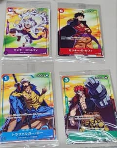 ワンピース　カードゲーム　ルフィ　ロー　キッド　ニカ　セブンイレブン限定　未開封のサムネイル