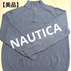 NAUTICA ノーティカ ハーフジップ ニット セーター 秋冬 グレー Lのサムネイル