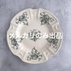 ③ フランスアンティーク GIEN ジアン 鳩 バラ 弓矢 レリーフ 深皿