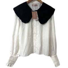 【新品タグ付き】VIOLETTA ビッグカラーフリルブラウス