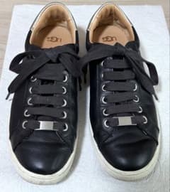 【新品】UGG Milo アグ　マイロ　ブラック 24 cm UGG MILO アグ マイロ 本革 レザースニーカー ブラック 25cm - メルカリ