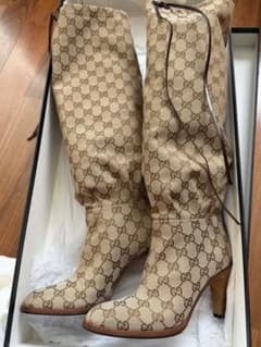 おもちGUCCI GGパターン ロングブーツ ベージュ GUCCI GGパターン ロングブーツ ベージュ 【公式通販】