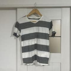 SHIPS グレー/ホワイト ストライプ Tシャツのサムネイル